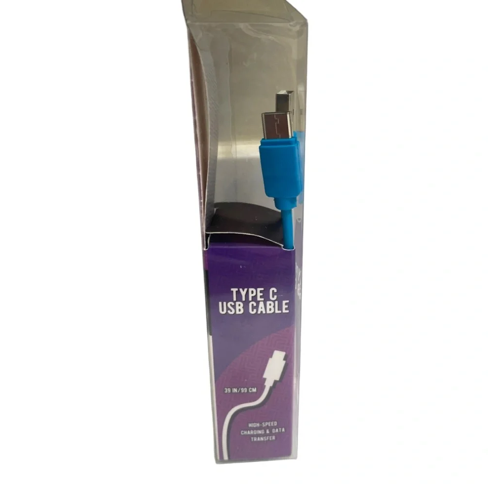 Blue High Speed Type C USB Charging & Data Transfer Cable, 39”
